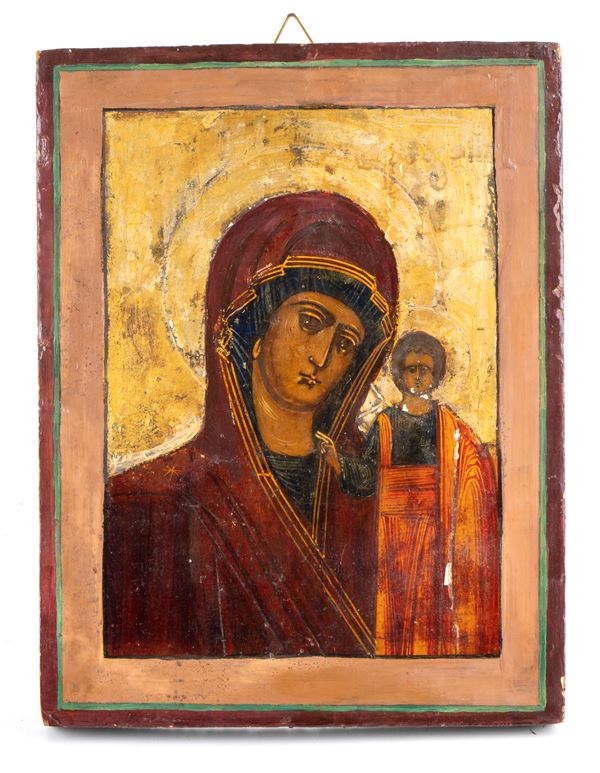 A Russian icon depicting Virgin and Child
