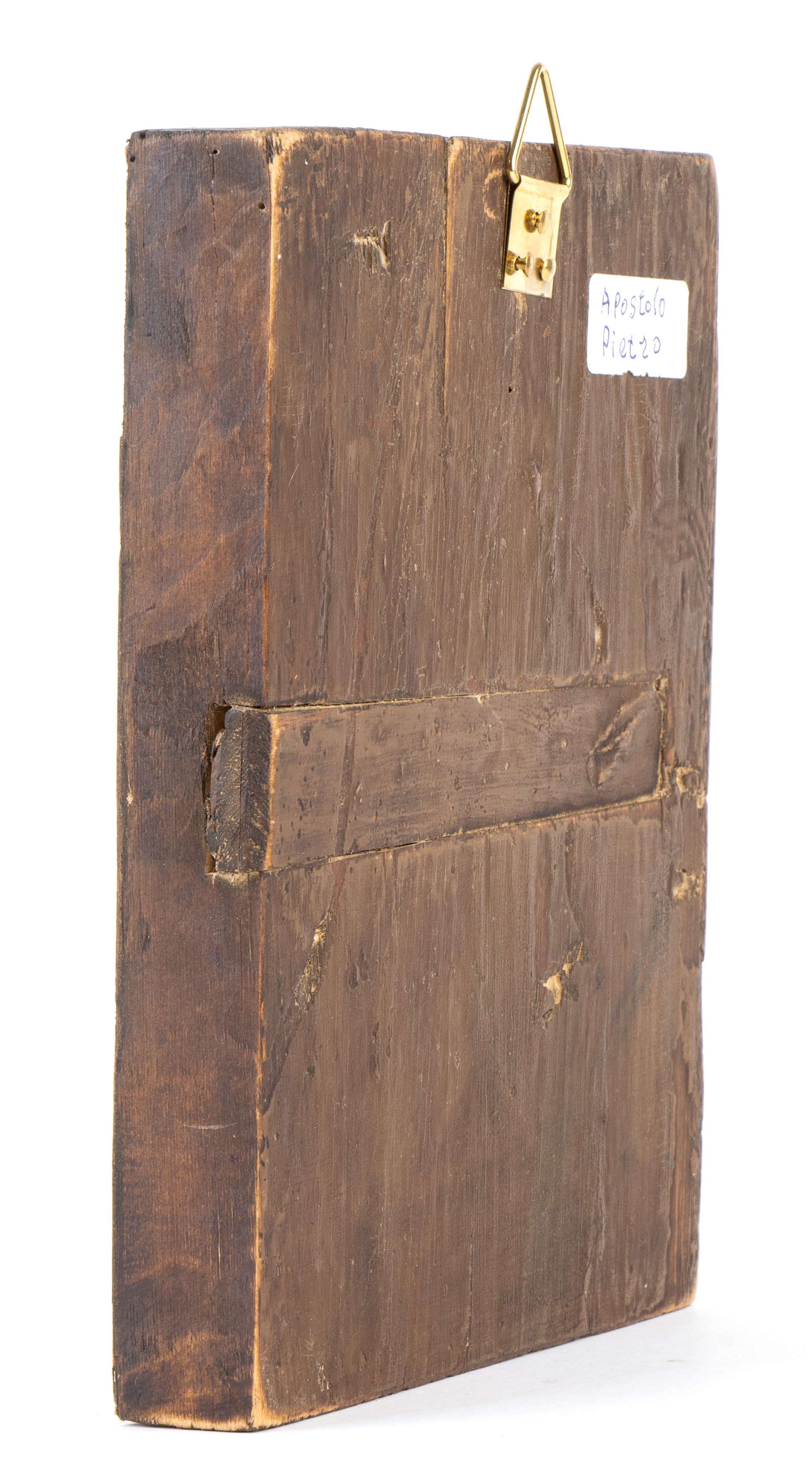 Icona russa raffigurante San Pietro, legno con fondo dorato, XIX secolo