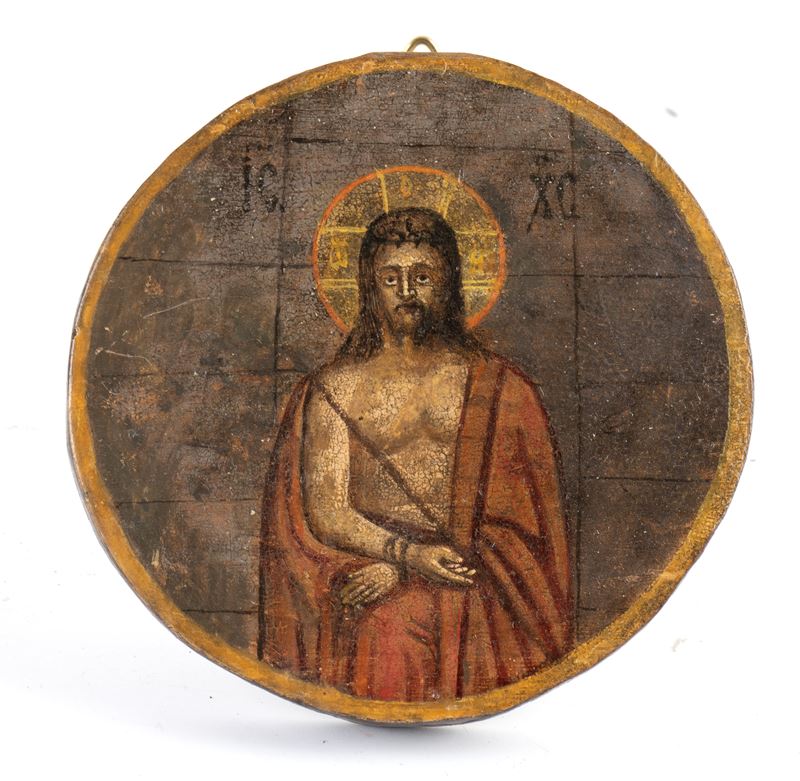 Imago Pietatis, icona cristiana russa (XX secolo), diametro 10 cm