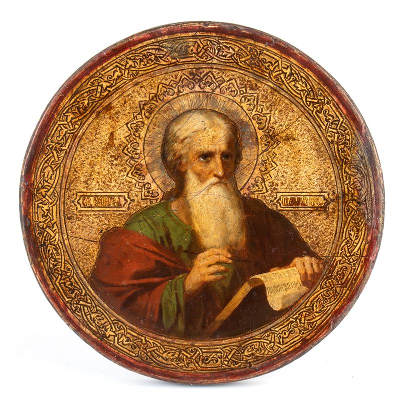 Icona russa, San Giovanni Evangelista, tempera su tavola
