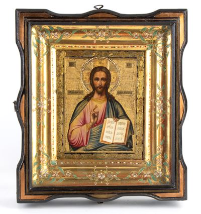 Icona russa, Cristo Pantocratore (Cristo benedicente), inizio XX secolo