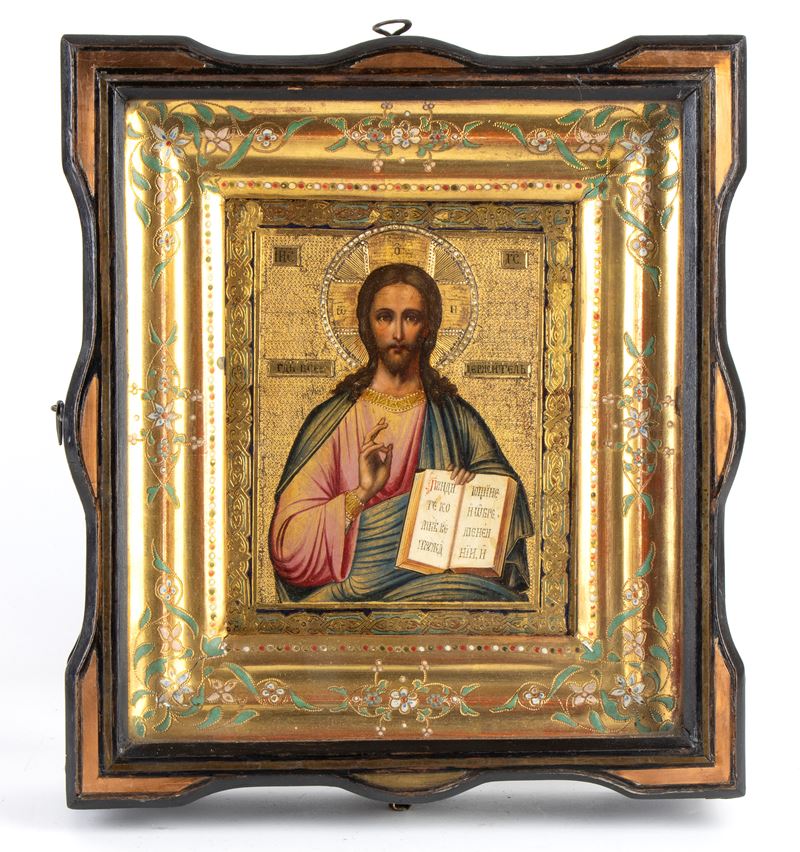 Icona russa, Cristo Pantocratore (Cristo benedicente), inizio XX secolo
