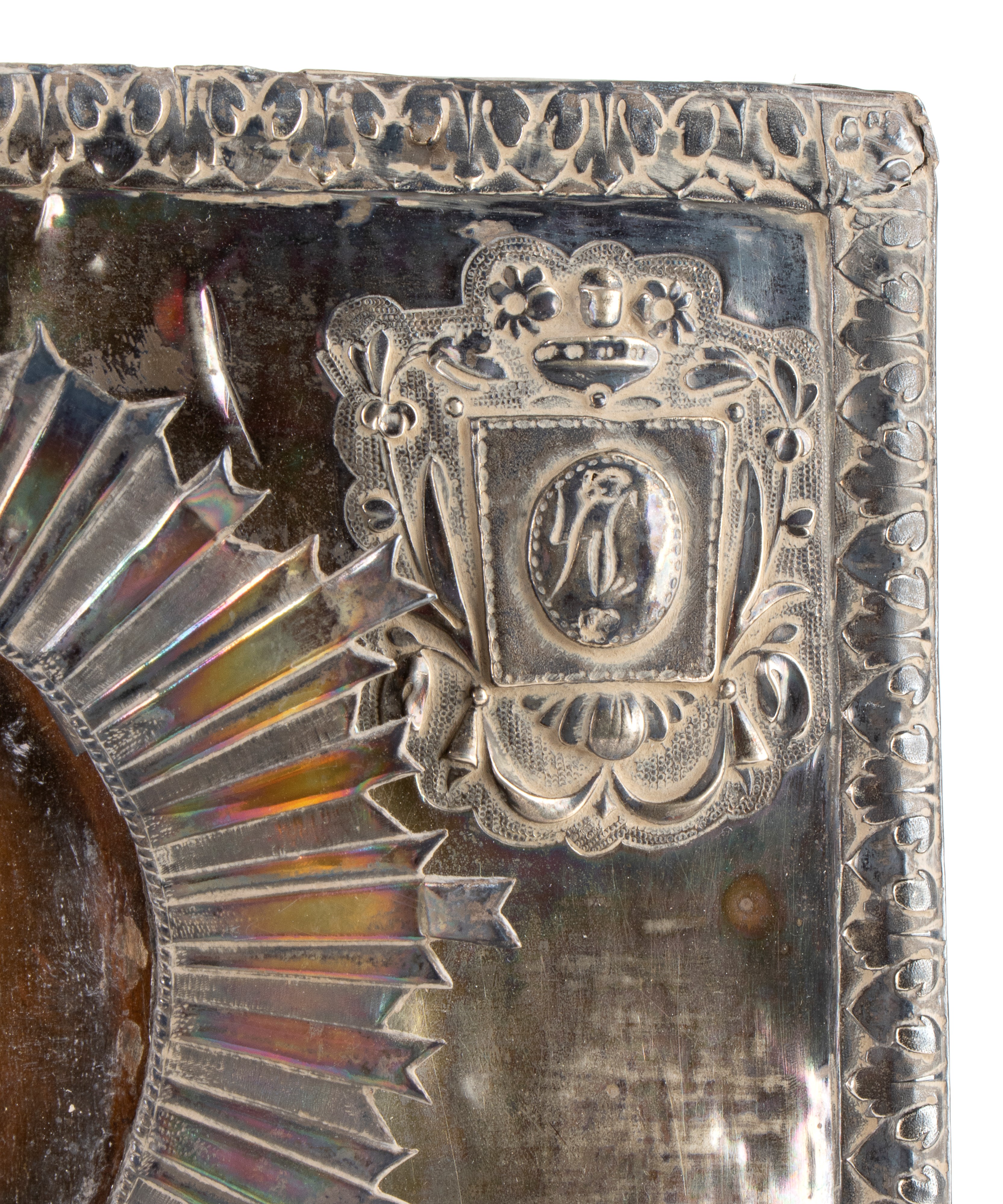 Icona russa raffigurante Cristo Pantocratore con riza in argento, San Pietroburgo (circa 1860)