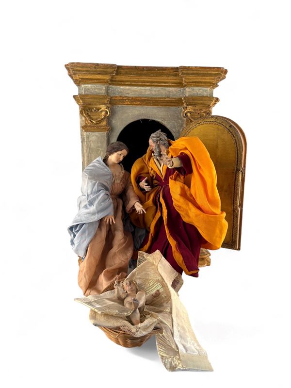 Wooden tabernacle Nativity group