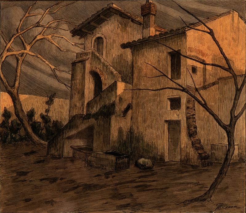 Giovanni Battista Crema - Casolare al Tramonto