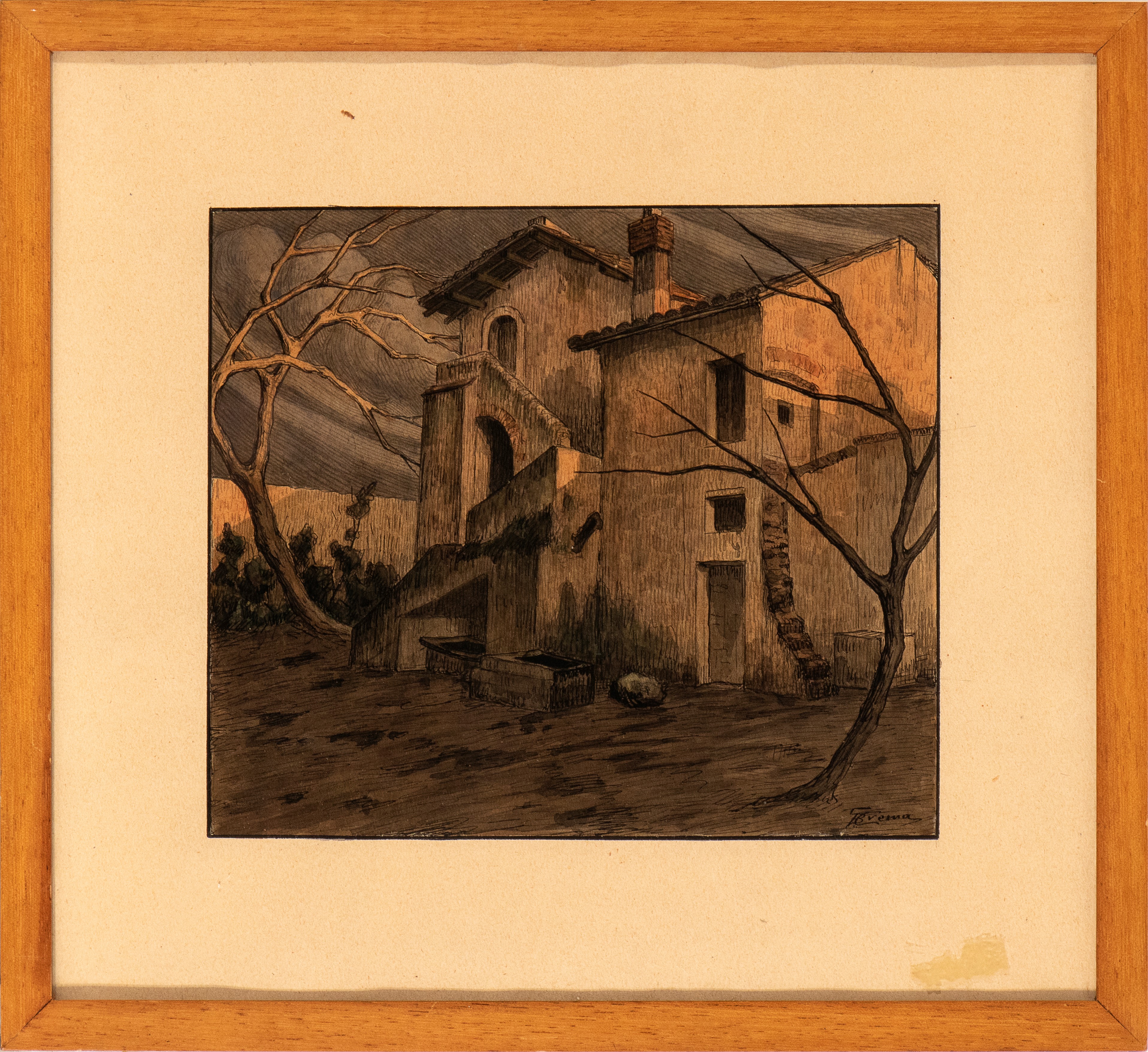 Giovanni Battista Crema - Casolare al Tramonto