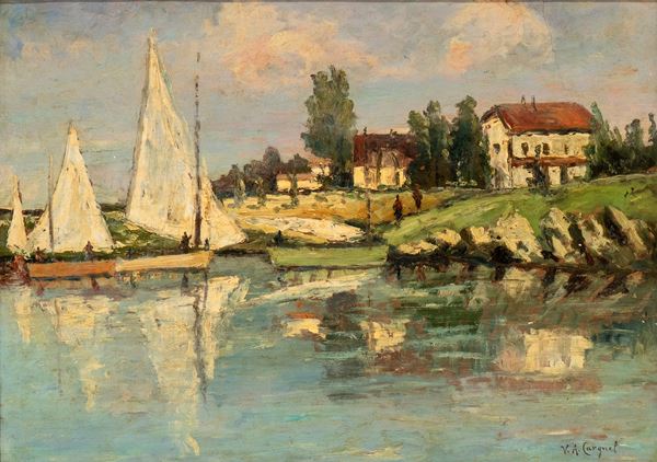 VITTORE ANTONIO CARGNEL - Boats at the pier