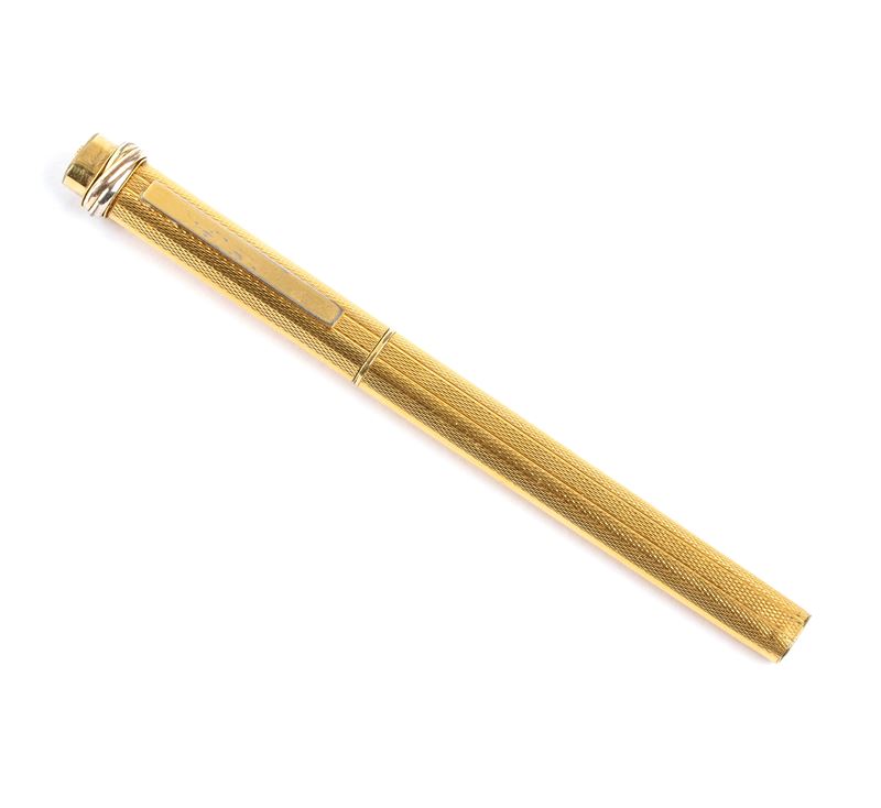 Cartier - Penna a sfera placcata in oro con clip a pressione