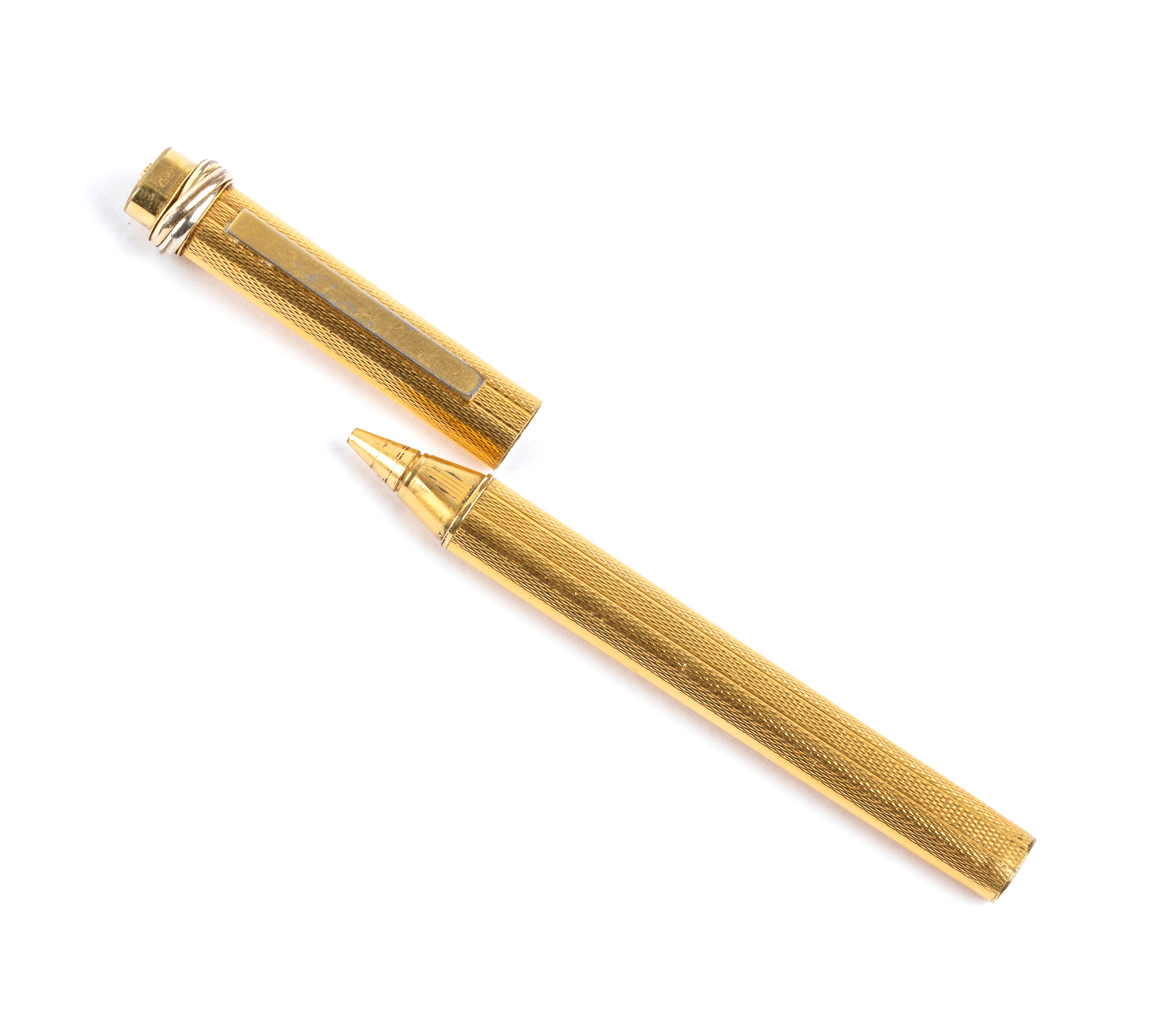Cartier - Penna a sfera placcata in oro con clip a pressione