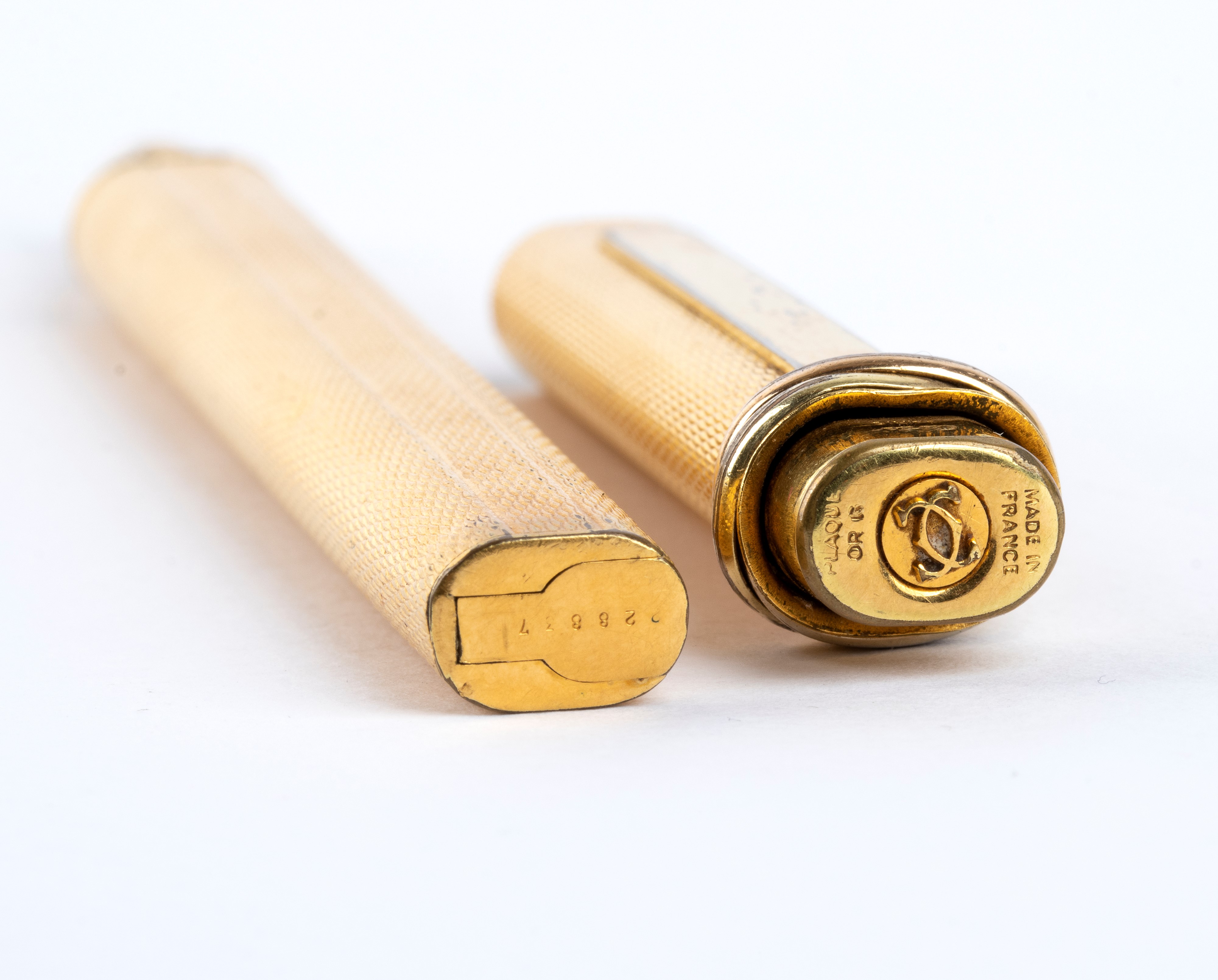 Cartier - Penna a sfera placcata in oro con clip a pressione
