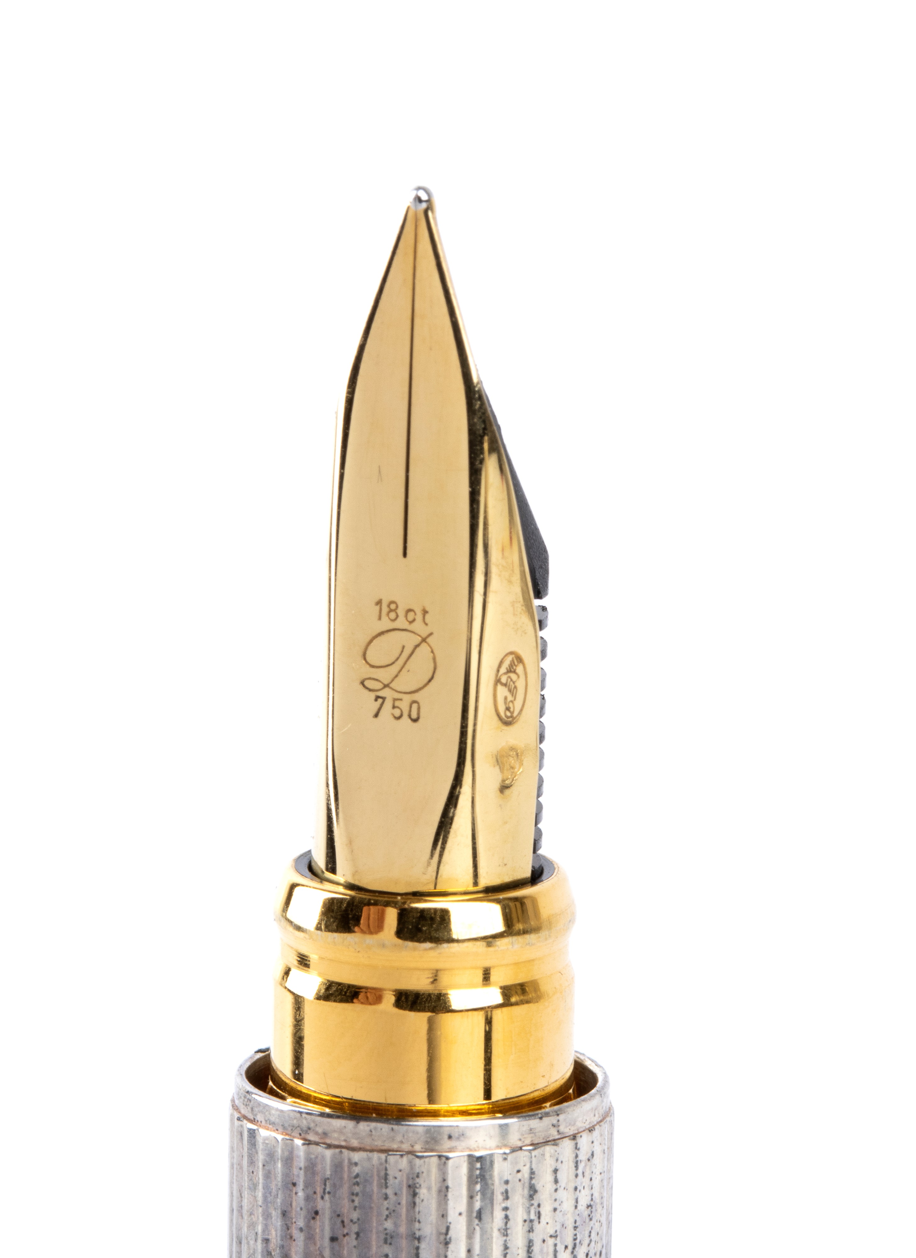 Dupont - Penna stilografica con pennino rodiato in oro 18k