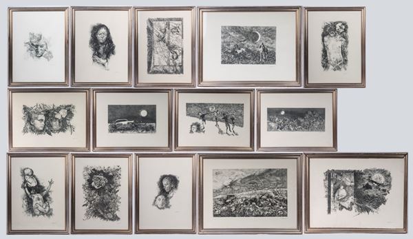 RENZO VESPIGNANI - Lot of fourteen multiples on paper
