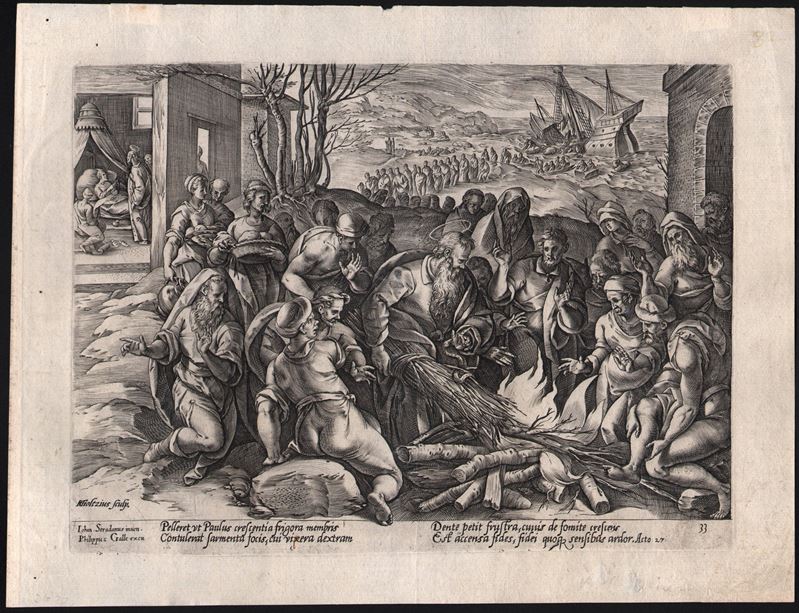 San Paolo morso da una vipera, da Giovanni Stradano.