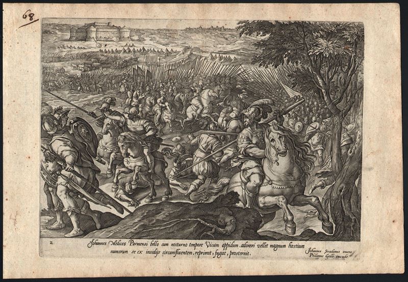 Johannes Medices Parmensi bello..., da Giovanni Stradano