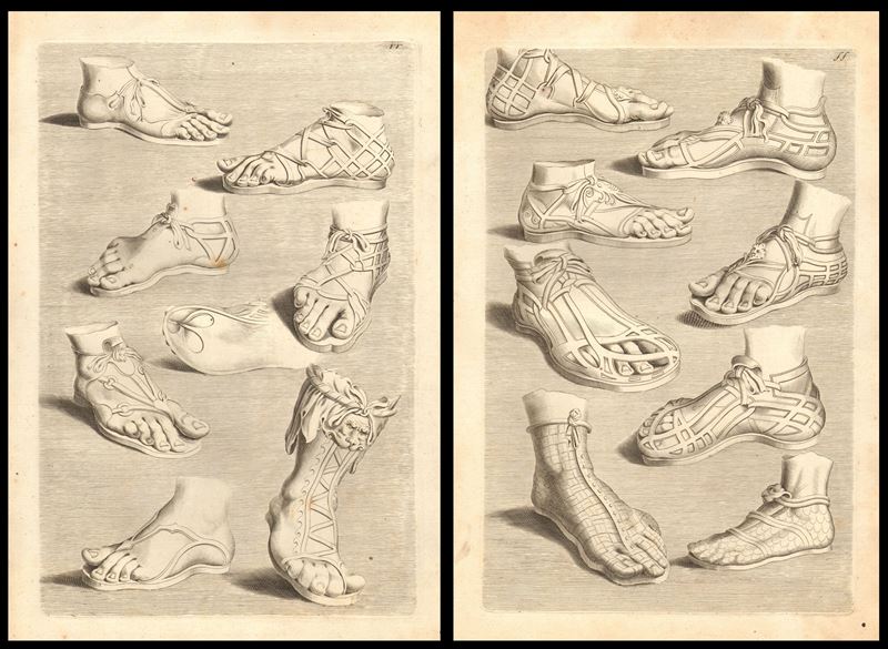 Modelli di antichi calzari romani