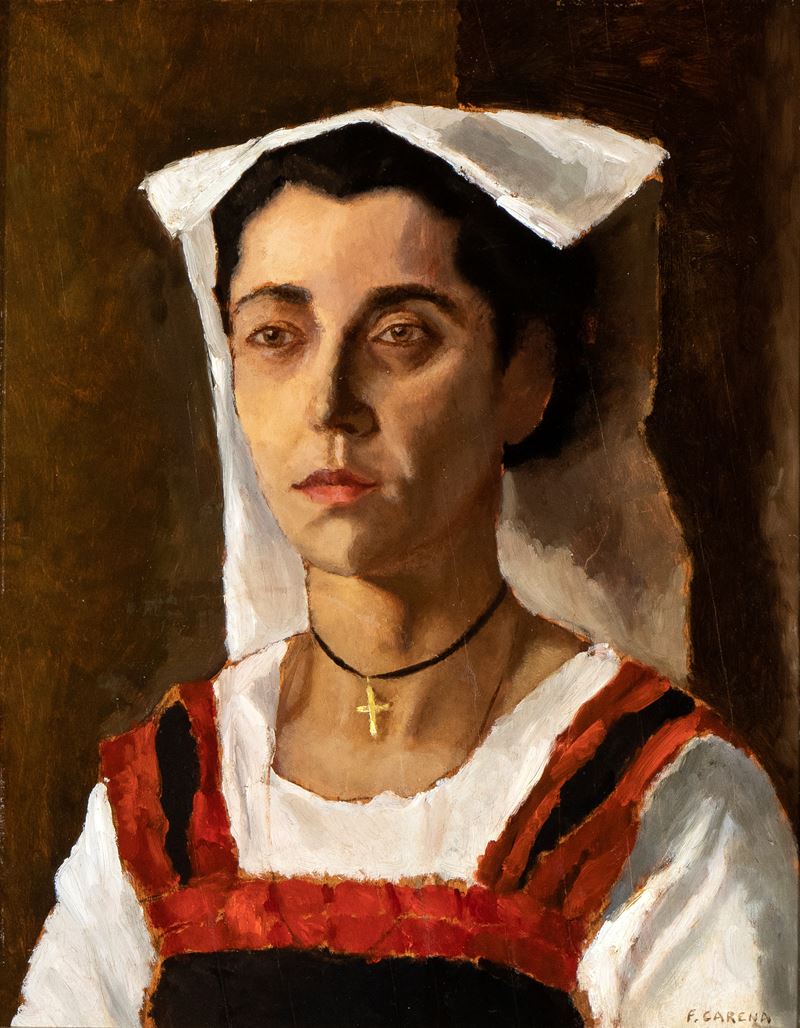 Felice Carena - Donna in Costume Romano