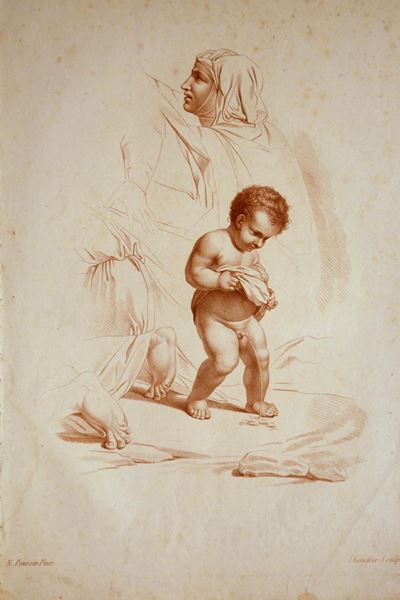 Studio di Figure con Putto che Orina, da Nicolas Poussin