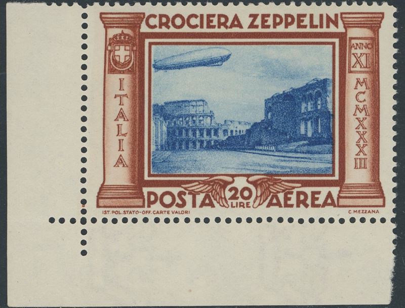 Regno - Posta Aerea, Crociera Zeppelin qualità lusso MNH.
