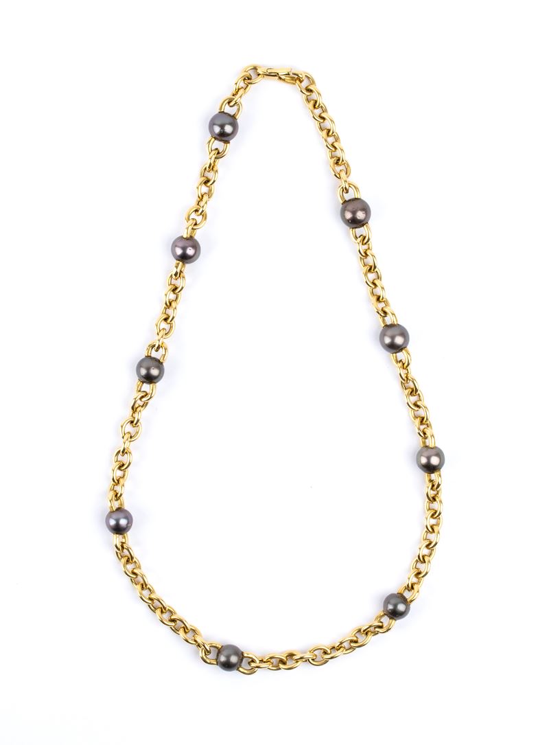 Girocollo in oro e perle Tahiti