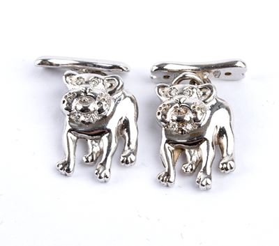 Coppia di gemelli in oro bianco 18k con diamanti