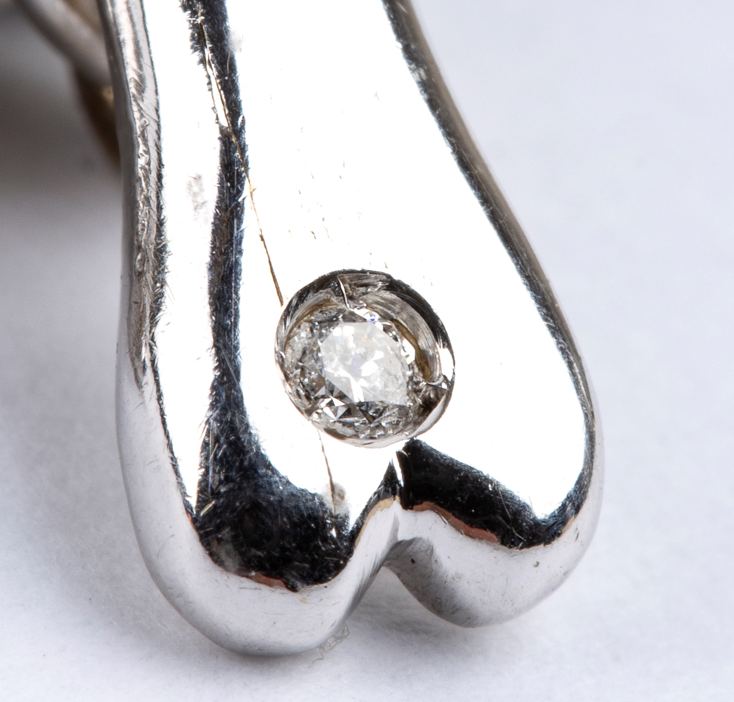 Coppia di gemelli in oro bianco 18k con diamanti