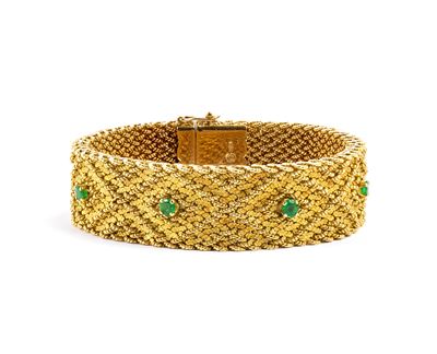 Guidi Ennio, Bracciale in oro giallo 18k con smeraldi