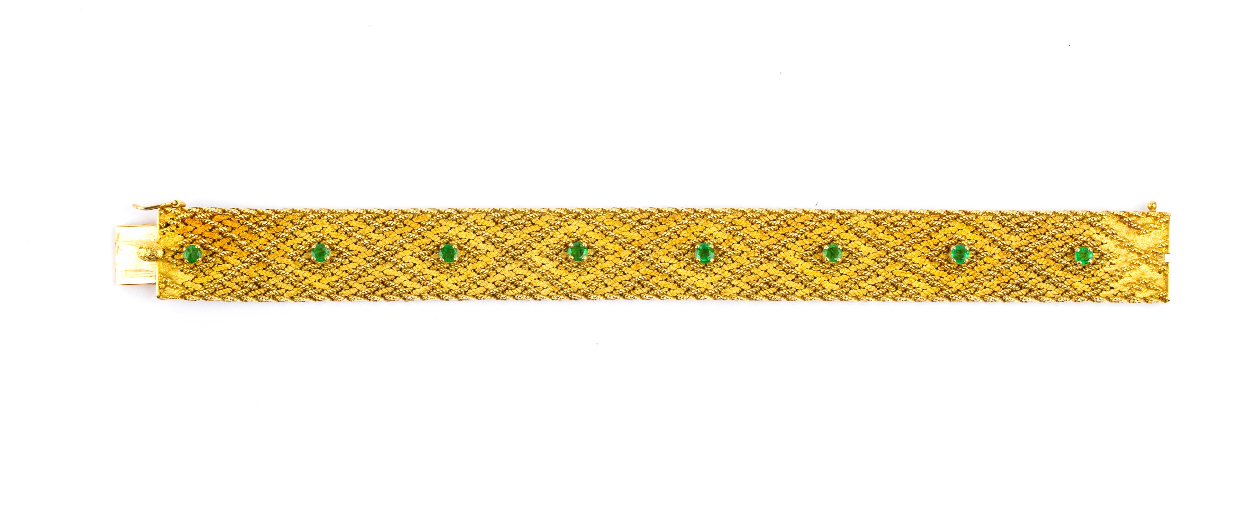 Guidi Ennio, Bracciale in oro giallo 18k con smeraldi