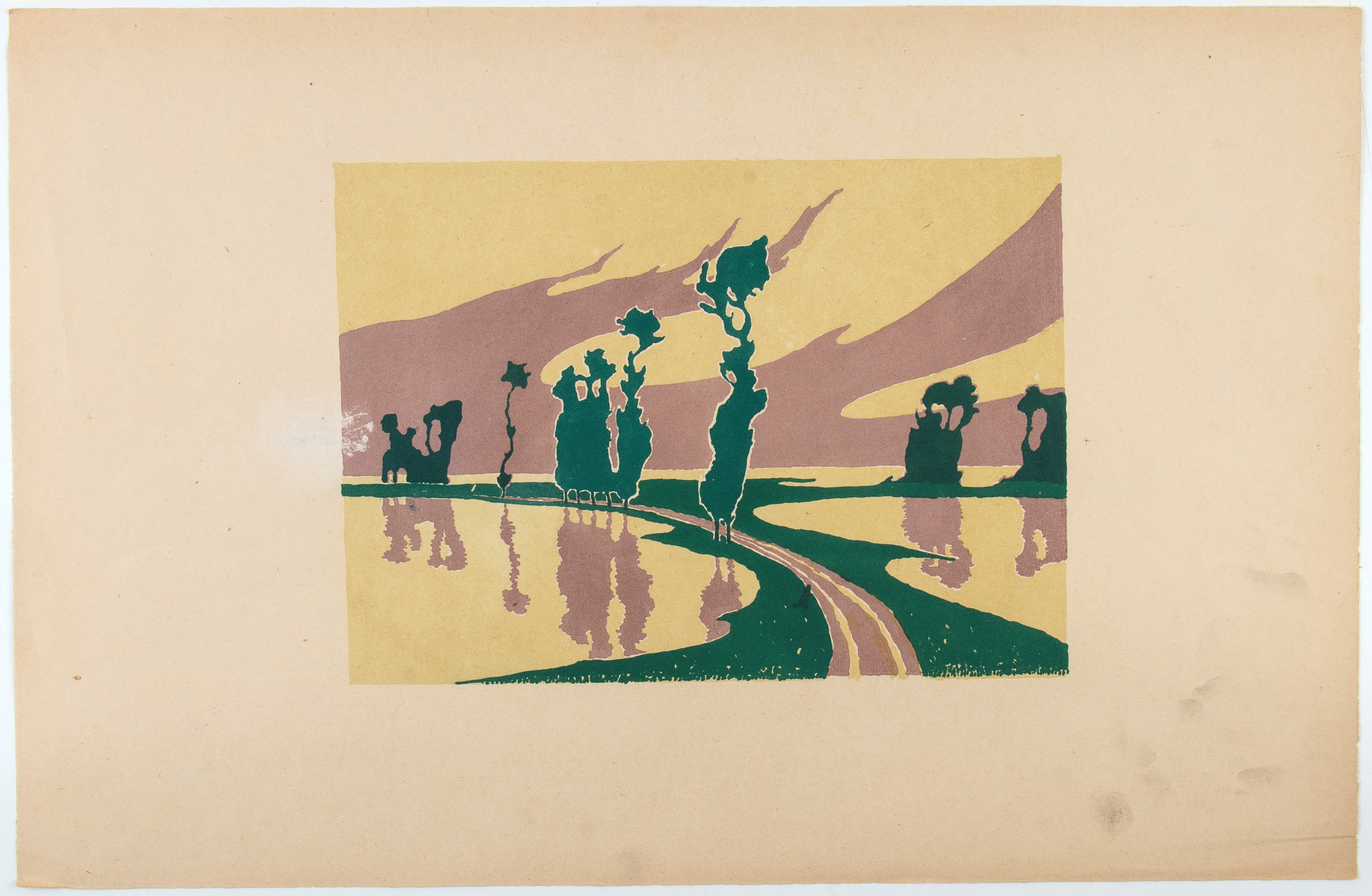 Charles Victor Guilloux - L'inondation (paysage Aux Peupliers)