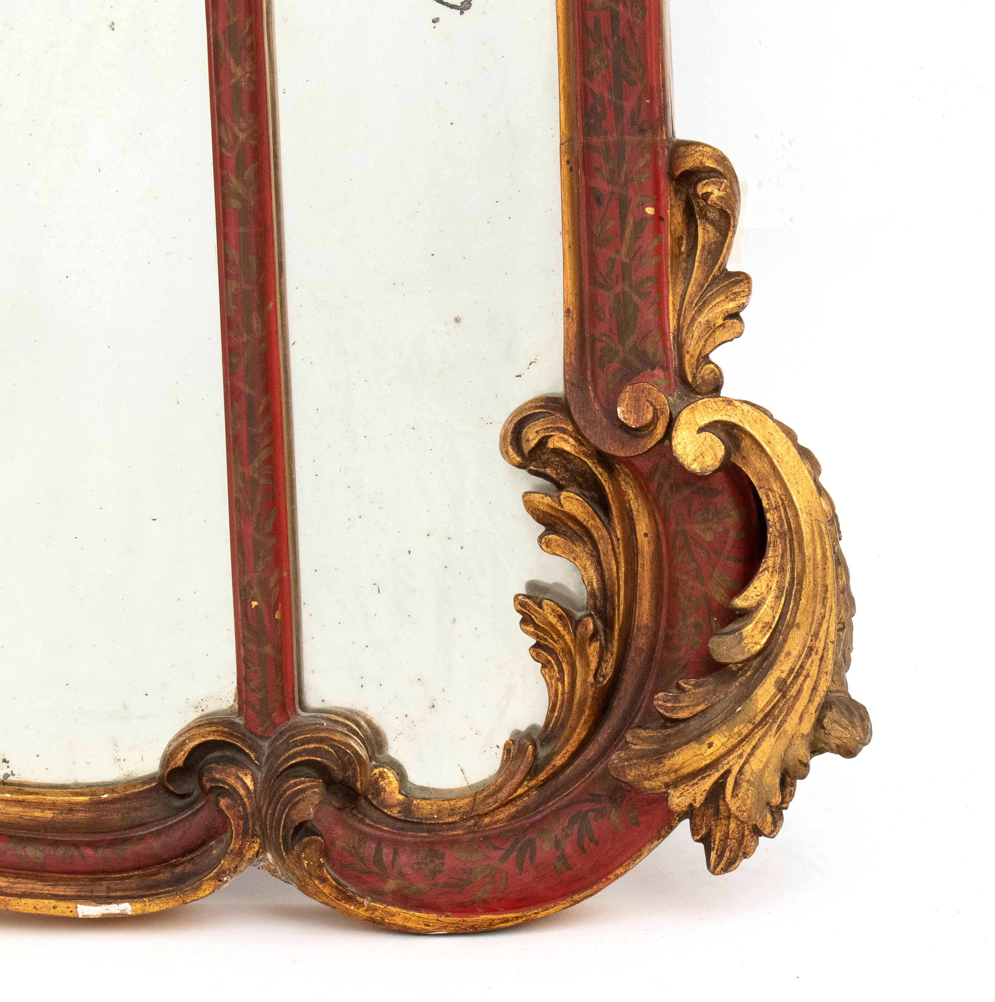 Specchiera italiana dorata e laccata