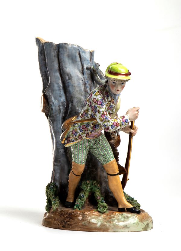 JACOB PETIT - Porcelain sculpture depicting a young hunter