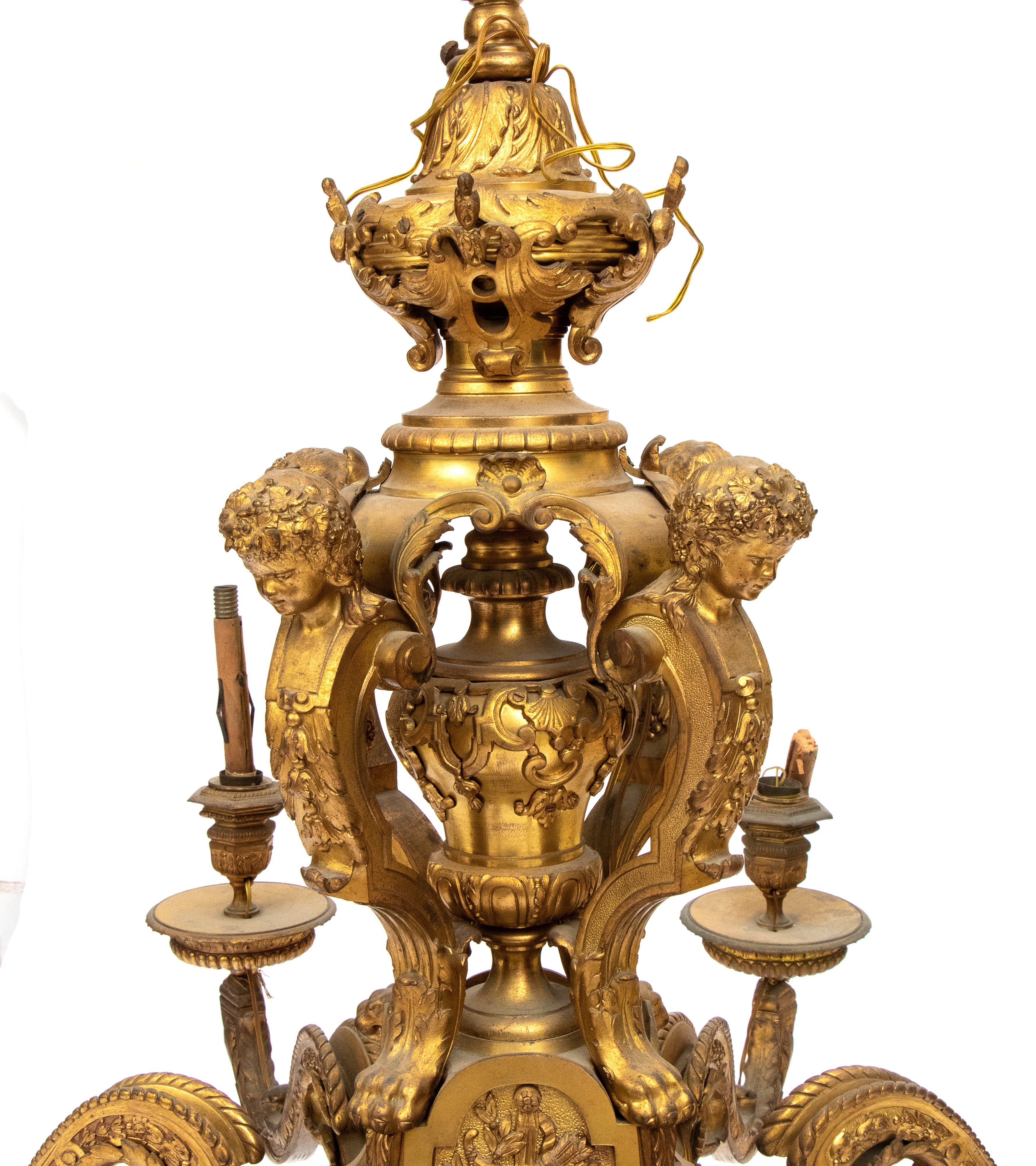 Lampadario Francese in Bronzo, Stile Reggenza