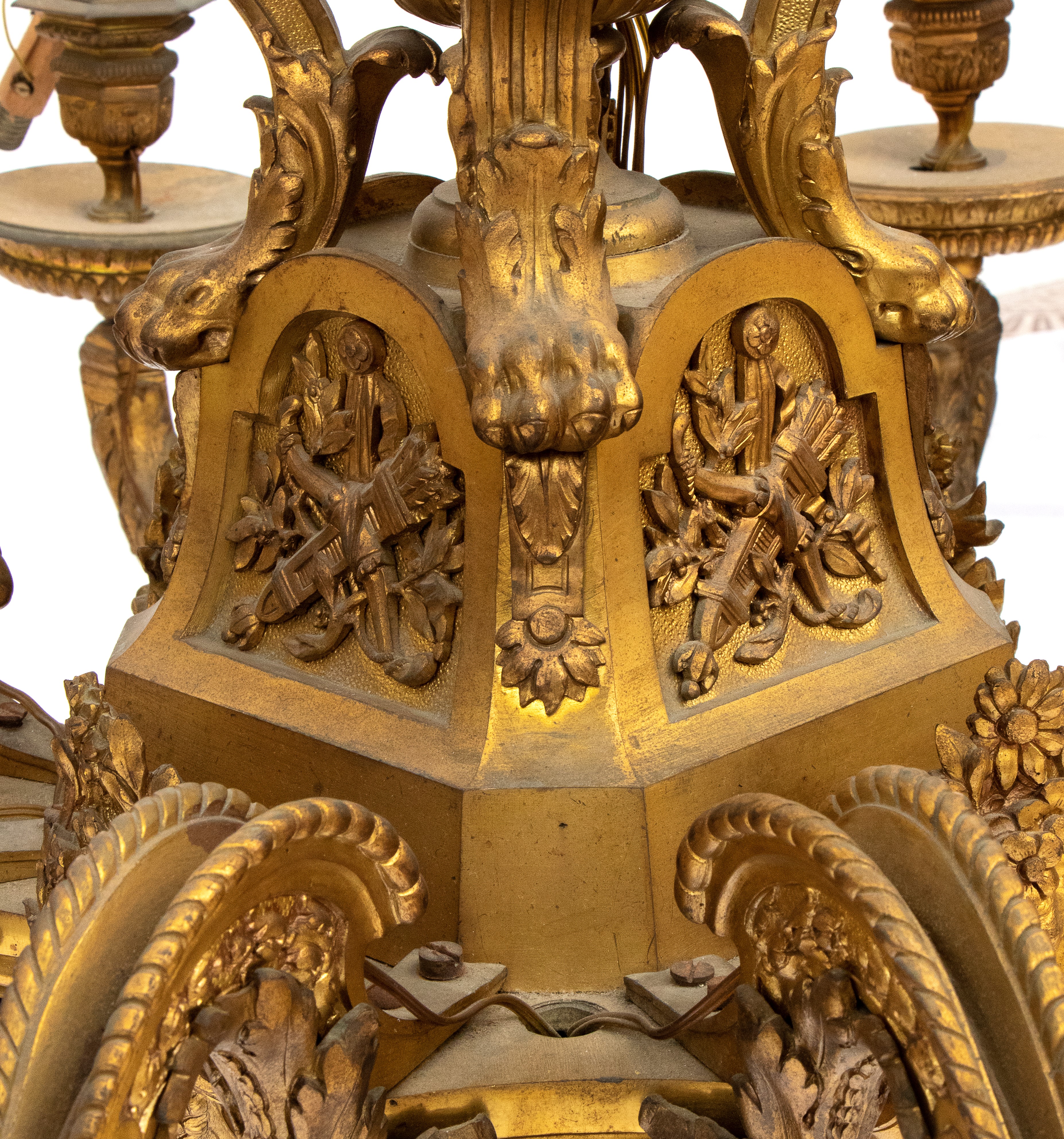 Lampadario Francese in Bronzo, Stile Reggenza