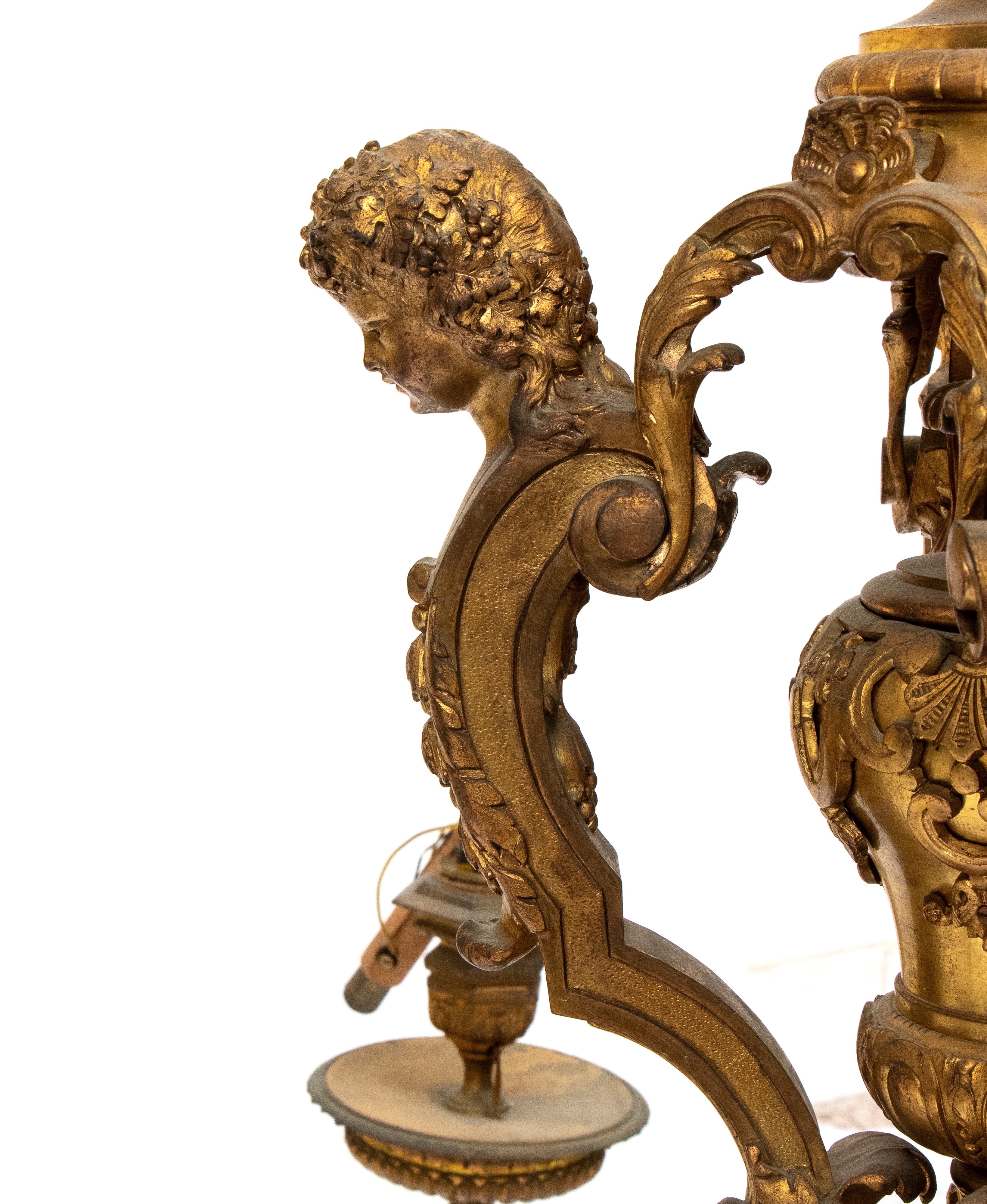 Lampadario Francese in Bronzo, Stile Reggenza