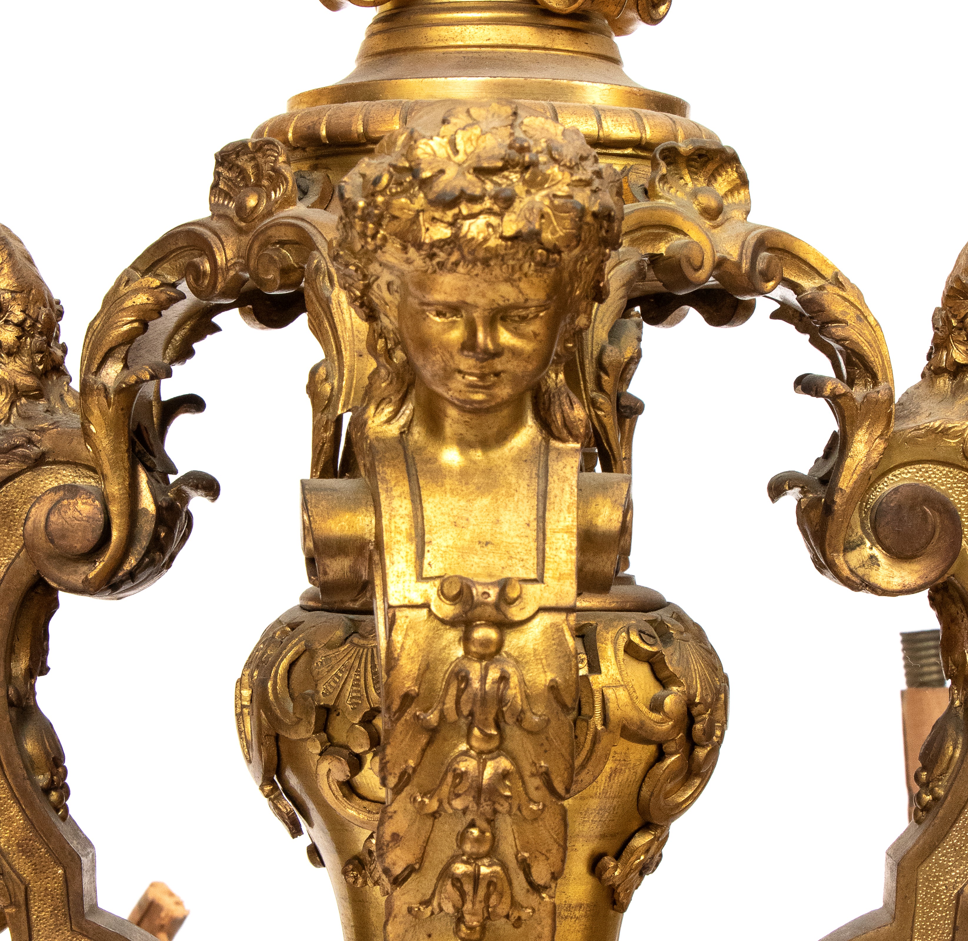 Lampadario Francese in Bronzo, Stile Reggenza