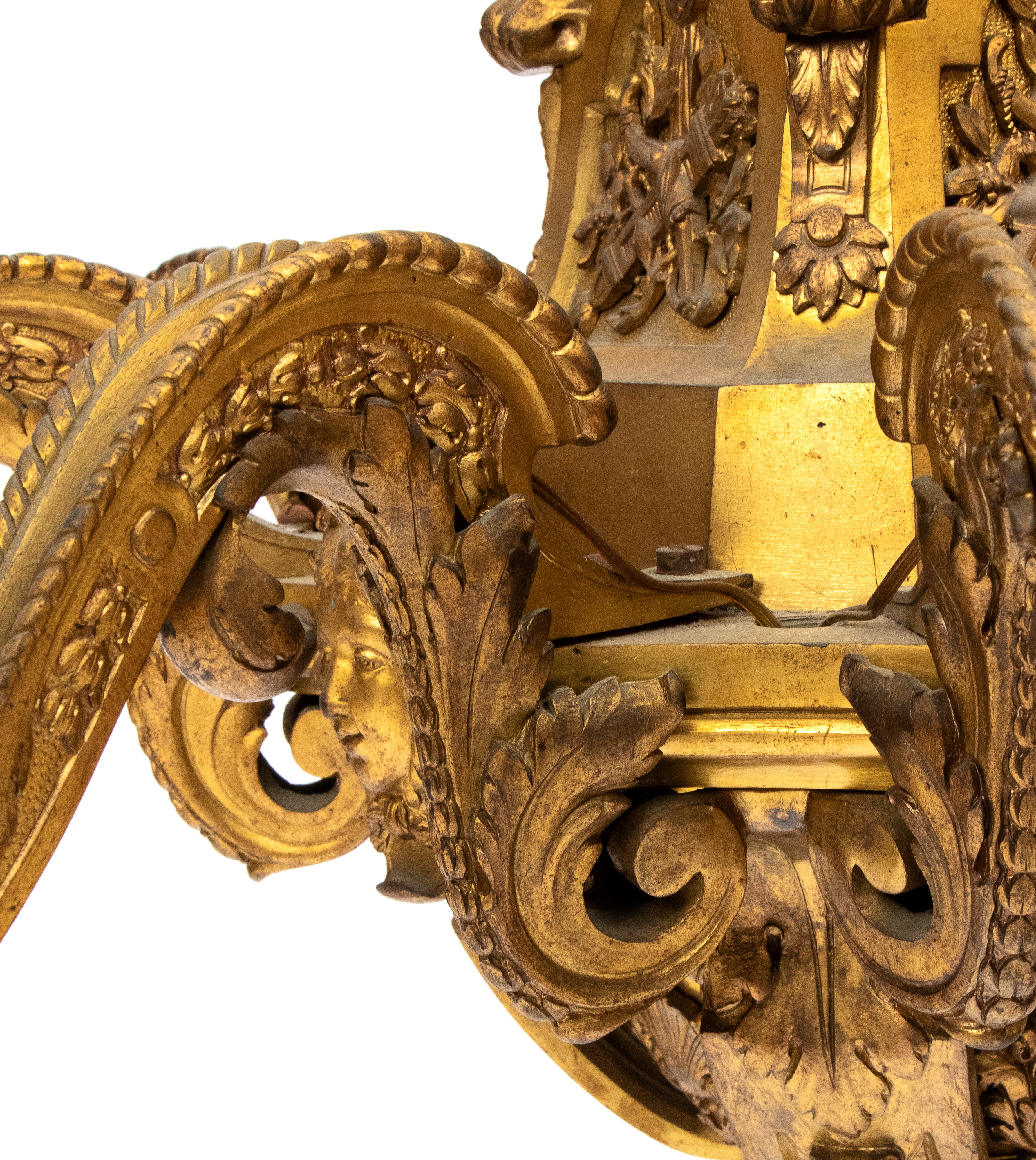 Lampadario Francese in Bronzo, Stile Reggenza