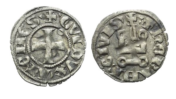ATENE. Ducato di Atene. Guy II de la Roche (1294-1308), Denaro tornese; Bi (0,73 g; 18 mm)