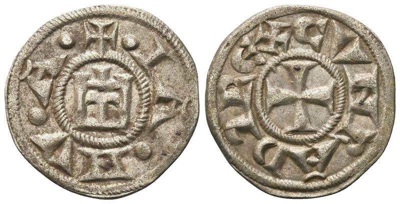 GENOVA. Repubblica. Denaro, c. 1139-1339; Ag (0,82 g; 15,7 mm)