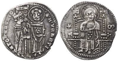 Antonio Venier (1382-1400), Grosso veneziano, Ag