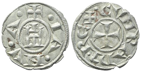 GENOVA. Repubblica. Denaro, c. 1139-1339; Ag (0,68 g; 14,8 mm)