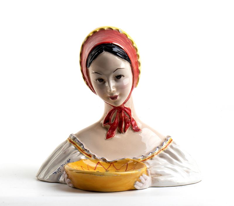 Alessandro Mola - Portacenere con Popolana in Costume Desulese