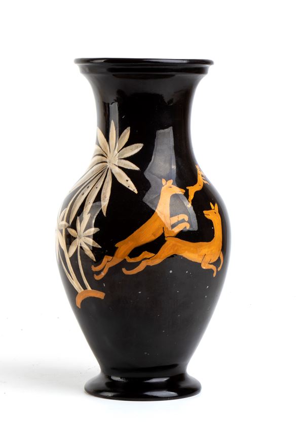MANIFATTURA LA FENICE - ALBISOLA - Vase with gazelles