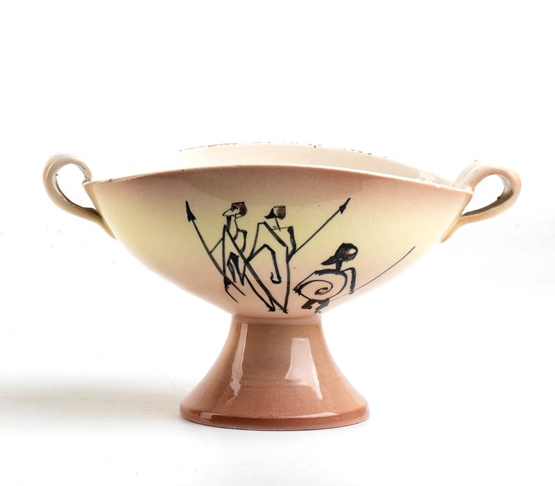 Walter Torino Ceramiche - Coppa con Guerrieri