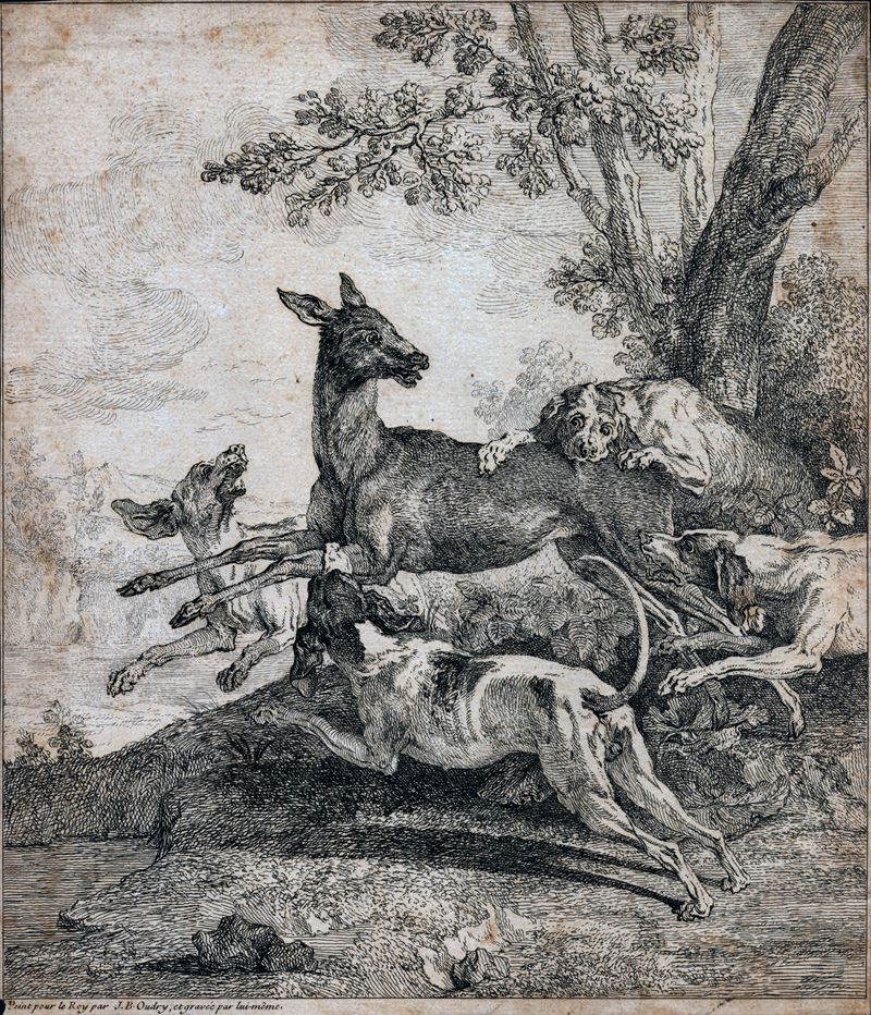 Jean Baptiste Oudry - Caccia al Cervo