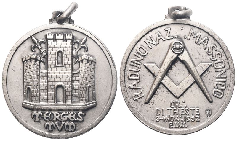 Medaglia Raduno Naz. Massonico, Or. di Trieste 3 - 4 Nov. 1952 E. V. (31,8 MM)