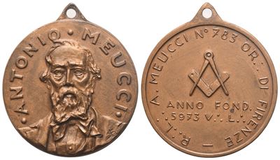 Medaglia R. L. "a. Meucci" N° 783 Or. di Firenze, Anno Fond. 5973 V. L. (30,6 MM)