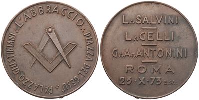 Medaglia Palazzo Giustiniani "L'abbraccio" Piazza del Gesù, L. Salvini - L. Gelli - G. A. Antonin...