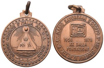 Medaglia R. L. "mario Savorgnan D'osoppo" N° 587, All'or. di Pinerolo, 1958 - 1978 XX dalla Fonda...