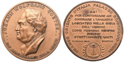 Medaglia "johann Wolfgang Goethe", 150° Anniversario della Morte (45,5 MM)