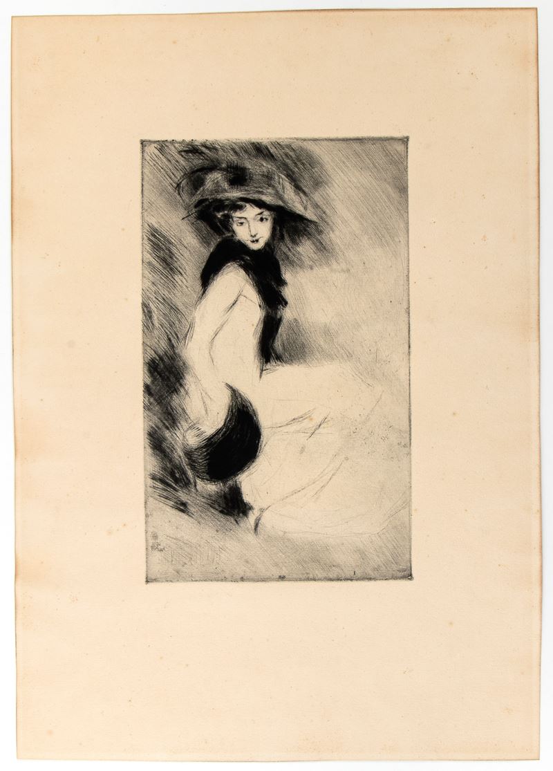 Lino Selvatico - Donna con Cappello