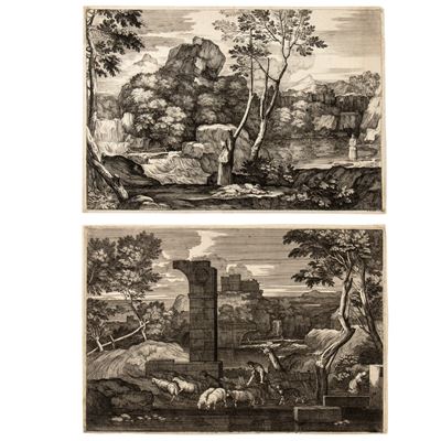 Paesaggio con la Parabola del Buon Samaritano | Paesaggio con Pastore, Pecore e Cane